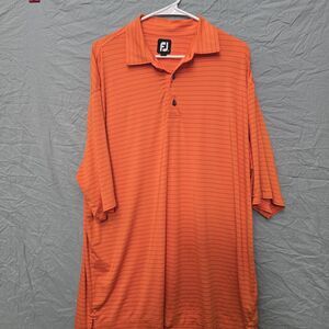 Footjoy Orange Stripe Performance Golf Polo Large L